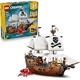 LEGO Creator 3&rsquo;&uuml; 1 Arada İkonik Korsan Gemisi 31387-9 Yaş ve &Uuml;zeri &Ccedil;ocuklar i&ccedil;in Kale veya İki Gemi Olarak İnşa Edilebilen Ya