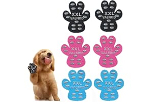 VALFRID Protecteur de Patte de Chien Robuste Anti-dérapant 40 pièces,Auto-adhésif résistant Chien Chaussures Bottillons Chaussettes pour Remplacer Multicolore XXL