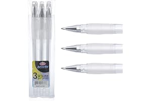 Art-n-Fly Weißer Stift - 3 Stück - Weißer Gelstift für Künstler mit 0,7mm feiner Spitze - Skizzieren Stifte Zeichnen Illustration - Gel Pen Weiß - Weißer Stift für Schwarzes Papier