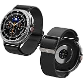 Spigen Galaxy Watch8 Classic (46mm) / Watch8 (44/40mm) ile Uyumlu Kordon Band Lite Fit &Ouml;rme Naylon Kumaş Siyah Kayış - AMP101