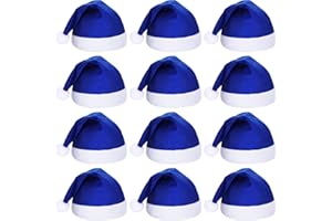 SATINIOR 12 Pieces Santa Hats Christmas Non Woven Fabric Hat for Holidays Xmas Party Supplies