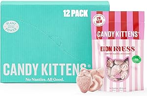 Vegan Sweets, CANDY KITTENS ETON MESS, Packed With Fruit Juice & Natural Ingredients, Big Flavours From Little Kittens, Vegetarian & Halloween Sweets - CASE OF 12x Sweet Bags (54g)