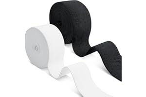 Romon Gummiband Breit Nähen, 40mm × 10m Gummibänder Nähen, 2 Stück Elastisches Band Gummizug Schwarz Weiß für Hosengummi DIY Handwerk Stoffe zum Nähen - Nicht Leicht Verformbar - Elastisches Farbband