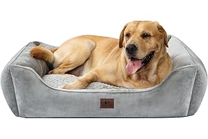 Snocyo Legowisko dla psa, średnie i małe psy, 75 x 65 x 20 cm, nadająca się do prania, poszewka zdejmowana, sofa dla psa, kosz dla psa z podwyższonymi krawędziami, puszyste legowisko dla kota z