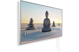 Könighaus Pilot na podczerwień – ogrzewanie obrazu w jakości HD z certyfikatem TÜV/GS – 200+ obrazów – 600 W (123. Budda w piasku)