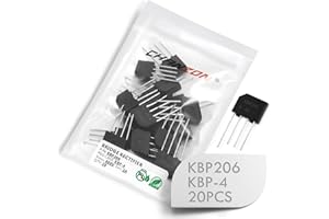 (Paquete de 20 piezas) Chanzon KBP206 Diodo rectificador de puente 2A 600V KBP-4 (SIP-4) Monofásico, onda completa 2 Amp 600 voltios Diodos electrónicos de silicio