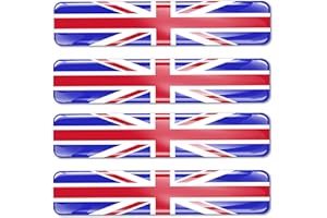 Biomar Labs® 4 pcs 3D Gel Pegatinas Bandera Nacional Gran Bretaña del Reino Unido UK Flag Thin Blue Line Silicona Adhesivo Autos Coches Motos Ciclomotores Bicicletas Ordenador Portátil F 26