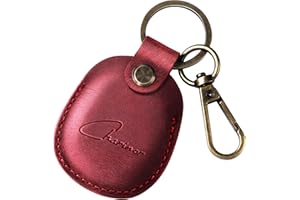 CHARINOR Hülle für Apple AirTag Anhänger, Airtags Schlüsselanhänger aus ECHTEM Leder, Versteckt Hülle für Air Tag[Weinrot 1.0]
