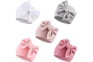 DRESHOW Cappelli per Neonato Cappello da Ospedale Berretto con Fiocco per Neonato