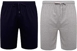 Sock Stack Mens Lounge Shorts Pyjama Bottoms Jersey PJ Short For Men 100% Organic Cotton Pajama Loungewear Pack Of 2