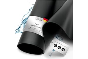 TeichVision bache Bassin en PVC Noir de qualité supérieure 1 mm - 4 m x 6 m/bâche pour Bassin Convient pour Les étangs, Les biotopes, Les piscines Naturelles