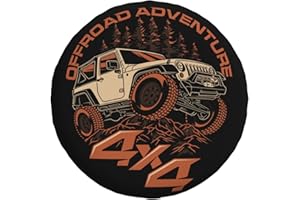 NIBABAEU Cubierta de neumático de repuesto, Adventure Off-Road 4x4, impermeable, a prueba de polvo, para SUV, RV, bolsa de neumáticos de remolque de 14 pulgadas