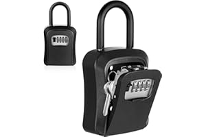 Aoyfuwell Caja Fuerta para Llaves con Código 4 Dígitos - Key Box Exterior Resistente al Agua con Arandela de Acero - Ideal para Exteriores, Garaje y Hogar