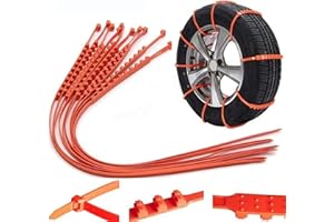WUITOPUE 20PC Reusable Anti Snow Chains - Non-Slip Cable Tie, Universal Adjustable Emergency Snow Tire Chains for SUV Pickup Trucks, Snow Mud Chains - Tire Width 145-295mm