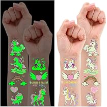 120 Tatuajes Temporales De Unicornio Con Purpurina Para Niños – Pegatinas Ideales Para Fiestas, Piñatas Y Regalos
