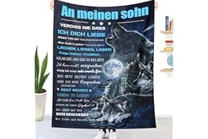 UOOYAA Decke Geschenk für Sohn Von Mama, Kuscheldecke Flauschige An Meinen Sohn Von Mama, Brief Decken Geschenke Für Weihnachten Geburtstag Graduierung,18 Geburtstag Junge