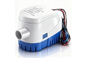 AVAKKER 12V 1100GPH Bilge Pump, Automatic Marine Submersible Water Pump for Boats, Yachts, Pools, Ponds, 1-1/8 Inch Outlet, Corrosion-Resistant, Low Noise, Easy Installation