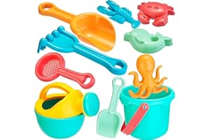 Lubibi 10 Pezzi Giocattolo da Spiaggia per Bambini, Rete Spiaggia di Sabbia, Benna, Giochi Estivi Set Regali per Ragazzi e Ragazze