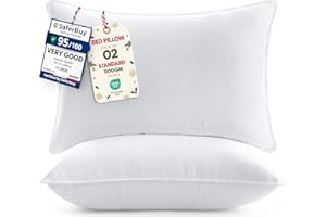 Utopia Bedding Pillows 2 Pack, (UK Standard, White) Hotel Quality Luxury Bed Pillow for Back, Stomach or Side Sleepers