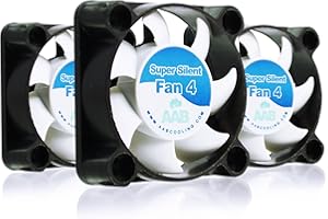 AABCOOLING AAB Cooling Super Silent Fan 4 - Silent and Efficient 40mm Fan with 4 Anti-vibration Pads - Value Pack 3 Pieces | 12V | Quiet Fan | 3D Printer Fan | Silent Case Fan