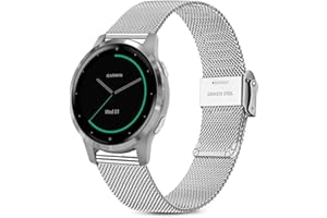 Issinlky Armband für Garmin Vivoactive 4S/Venu 2S/Venu 3S/Vivomove 3S, 18 mm Armband Edelstahl Metall für Fossil Damen Gen 6/Fossil Damen Gen 5E/Fossil Damen Q Venture HR Gen 4/Gen 3