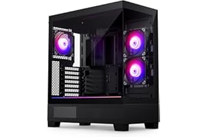 Phanteks XT View, chassis gaming mid-tower, finestrino anteriore e laterale in vetro temperato, USB-C 3.2 Gen2, 3 ventole M25-120 D-RGB incluse (Nero)