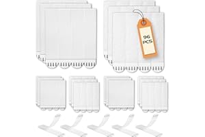 Ruucy 48 Paires (96 Bandes) Languettes Accroches Tableaux, Accroche Tableau sans Percer, Grand Bandes de Suspension Amovibles pour Accroche Cadre et Décos de Noël, Attache Cadre Adhésif Étanche