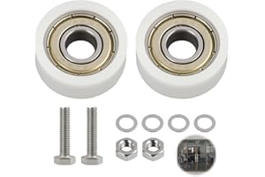 AIFRYMNE Greenhouse Sliding Door Wheel Kit - 30mm Nylon Wheels with Stainless Steel Bearings, Includes 2 Wheels, 2 M6*22 Screws, and 4 6mm Spacers for Garden, Home, and Hotel Glass Doors