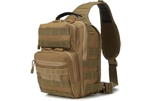 QT&QY Taktische Schultertasche für MäNner Militär Wasserdicht Sling Rucksack Bundeswehr klein Edc Brusttasche Molle UmhäNgetasche für Angeln Sport Camping Radfahren Draußen