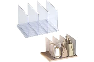 LIKEUDO Weiß Einstellbar Handtaschen Aufbewahrung Ablage Skalierbar Handtaschen Regaltrenner Aufbewahrung Ablage Handtasche Display Rack Taschenhalter Handtaschen Familienschrank (transparent)