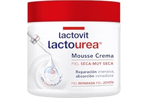 Lactovit - Mousse Crème Hidratante Lactourea para Cuerpo y Cara de 24 Horas Hidratación, para Pieles Muy Secas y Extra Secas, Reparación Intensiva de la Piel, Absorción Inmediata - 400 ml