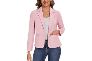 Kyzoeyou Womens Casual Blazer Long Sleeve Suit Pockets Button Suits Jackets Notched Lapel Classic Workwear Front Lined Blazers