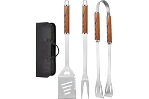 LORRTTA BBQ Tools Set, Heavy Duty 4-in-1 BBQ Utensil Set, Professional Stainless Steel Grill Accessories Barbecue Tool Set, Portable BBQ Kit with Storage Bag, Barbecue Utensils Gifts for Dad Men Women Camping