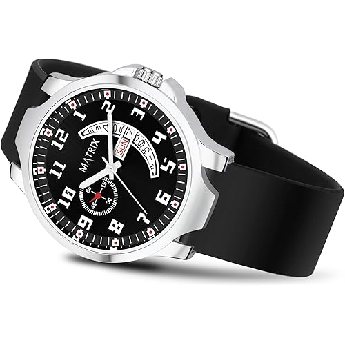 Matrix Classic 2.0 Day & Date Analog Watch with Softest Silicone Strap for Men & Boys (Teal)