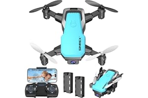SIMREX X300C Mini Drone with Camera 720P HD, RC Quadcopter Foldable, Altitude Hold, 3D Flip, Headless Mode, Gravity Control and 2 Batteries, Gifts for Kids, Adults, Beginner, Blue