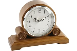 WIDDOP BINGHAM BARREL SHAPE OAK FINISH WOODEN MANTEL CLOCK WITH ARABIC DIAL 180X250X90MM W2649OAK