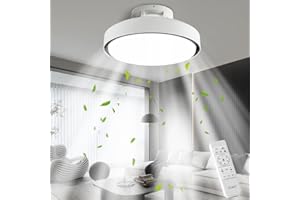 ‎CELAVY CELAVY 48CM Deckenventilator mit Beleuchtung Licht, 74W Decke Lampe mit Ventilator Fernbedienung, Leise Deckenlampe LED Modern Deckenleuchte mit Ventilator Dimmbar für Schlafzimmer, Weiß & Schwarz