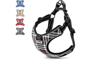 Elevant Pettorina Cane Regolabile Riflettente, Step-in Pettorina Traspirante per Cani, Gilet Morbido Imbottito Petto Imbracatura Cane Pettorina per CaniTaglia Piccola Media Grande (S, Nero)