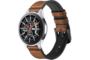 VELULYX Bransoletka kompatybilna z Samsung Galaxy Watch 3 45 mm / Galaxy Watch 46 mm / Gear S3 Frontier / Classic, 22 mm, skóra, silikonowa opaska hybrydowa do Huawei Watch GT 3 46 mm / Huawei Watch GT 2 46 mm / 2 Pro / 3 Pro