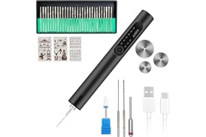 CALAMAANS USB Rechargeable Engraving Tool Kit, Electric Engraving Pen, Mini DIY Engraver Pen Rotary Tool for Carving Glass Wood Metal Stone Plastic Nails Jewelry (Darkgrey)