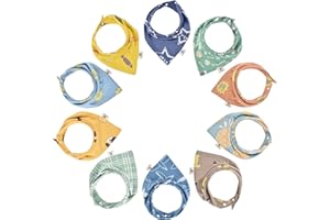 BEBOAN Baby Dreieckstuch Lätzchen, 10 Stück Musselin Halstücher Sabberlätzchen für Jungen Mädchen, Weiche & Absorbierende Spucktuch Lätzchen