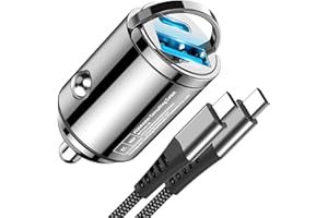 TEPOW Caricatore Auto USB C 90W, Accendisigari Caricabatterie PD+QC3.0, Presa Carica Batteria Cellulare con Cavo per iPhone 15 Pro Max,Samsung S23 S22 S21