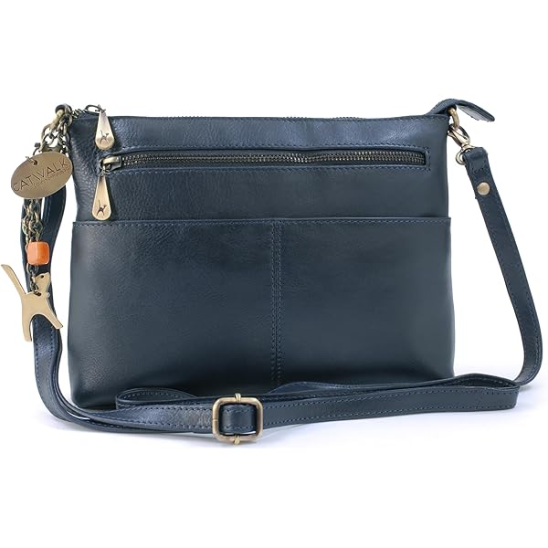 Catwalk Collection Handbags - Grote Leren Messenger Bag Dames - Laptoptas 14-15 inch - Verweerd Leer - Crossbodytas A4 Formaat - Sabine L - Zwart