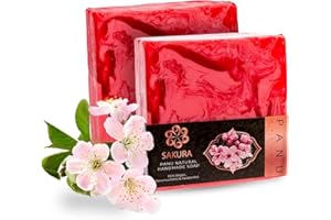 PANU NATURAL Panu Soaps Sakura - Jabón de Ducha Vegano para Todo Tipo de Piel - Jabón Natural como Gel de Ducha Sólido y Champú Sólido - Jabón de Ducha Natural como Gel de Ducha Sólido