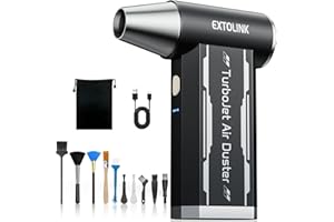 ‎EXTOLINK L8 Elektrische Staubgebläse 180,000 U/min Druckluftspray mit 4-Speed TurboJet Mode, 8000mAh Akku & PC Cleaning Druckluft Kit, Compressed Air Duster für Desktop, PC, Tastatur, Laptop, Car