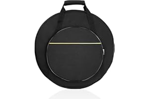 IBVIVIC Bolsa para platillos de 22 pulgadas Cymbal Bag 600D impermeable tela Oxford con bolsillo exterior de 17 pulgadas para 5 platillos negro, Negro , Elegante
