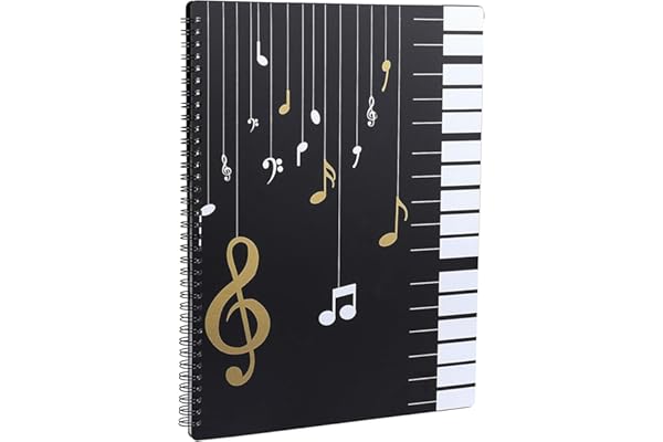 Classeur de partitions musicales au format A4, dossiers porte-partitions pour feuilles, avec 20 poches, clef inscriptible sac porte documents musicaux, pour sonateurs d'instruments