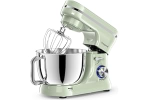 Vospeed Stand Mixer,5 Quarts 8-Speed 1000W Tilt-Head Food Mixer, Kitchen Electric Standing Mixer With Dough Hook, Whisk, Beater, Splash Guard & Mixing Bowl For (Green)