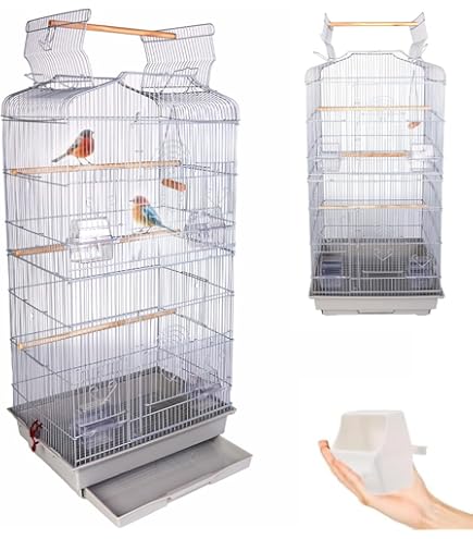 Gabbia Per Uccelli Imac 47x29x45cm - Bianca - Stabile E Spaziosa - Per Canarini, Cocorite - Foto 5