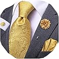 Dubulle 4pcs Lapel Pin and Necktie Hankerchief Cufflinks Set for Men